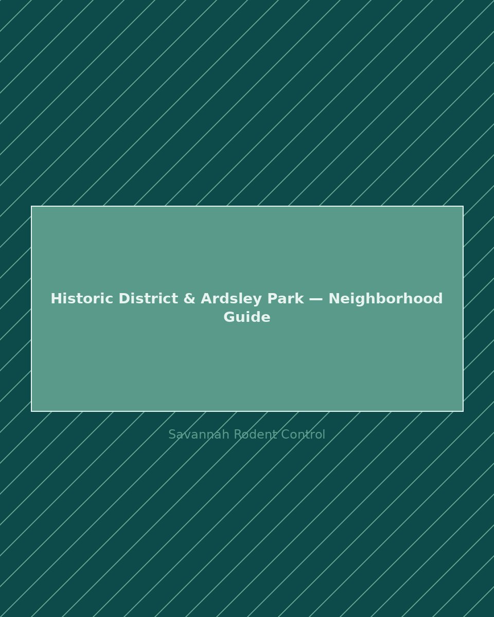 Historic Savannah residential street with live-oak canopy and 19th-century housing — Historic District and Ardsley Park rodent control guide
